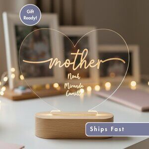Mother’s Day Personalized Night Light | Custom Gift for Mom, Nana & Grandma